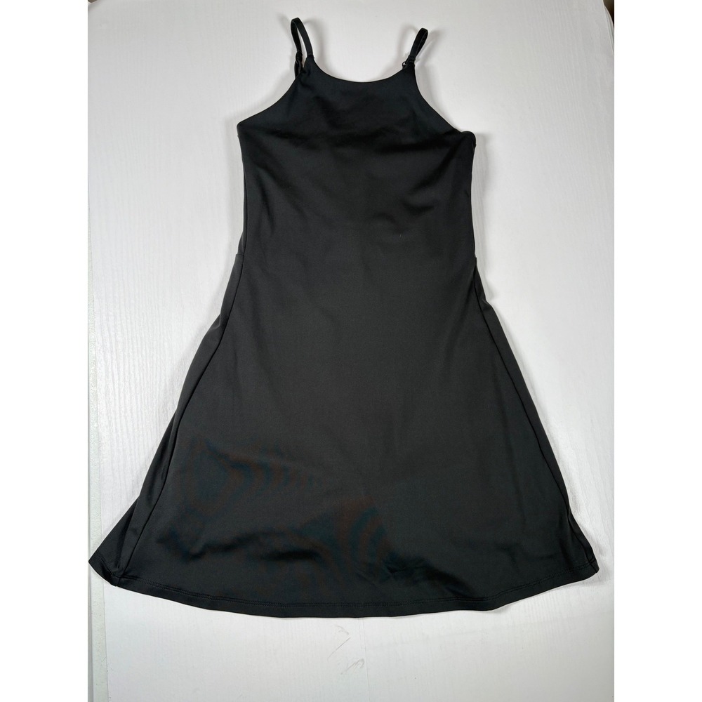 Girlfriend Collective Naomi Black Exercise Dress Built-in Shorts Pockets Small